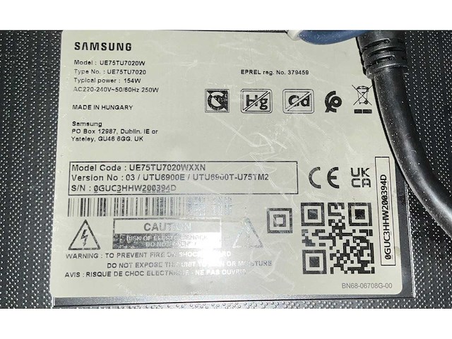 Samsung ue75tu7020 televisie 4k smart lcd - afbeelding 4 van  4