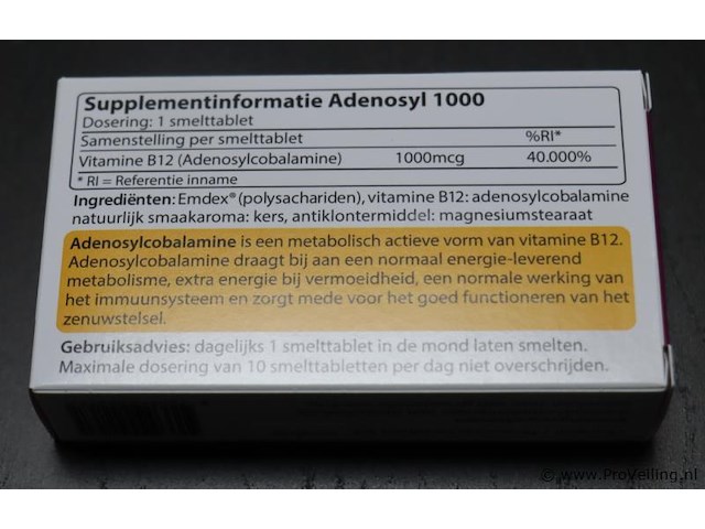 Sanacore vitamine b12 smelttabletten adenosyl 1000 - 2 doosjes á 60 stuks - afbeelding 2 van  3