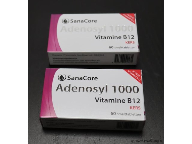 Sanacore vitamine b12 smelttabletten adenosyl 1000 - 2 doosjes á 60 stuks - afbeelding 1 van  3