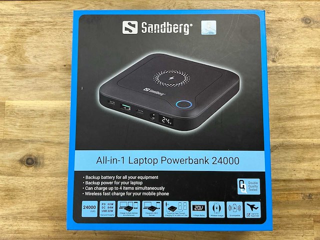 Sandberg all-in-1 laptop powerbank 24000 - afbeelding 1 van  2
