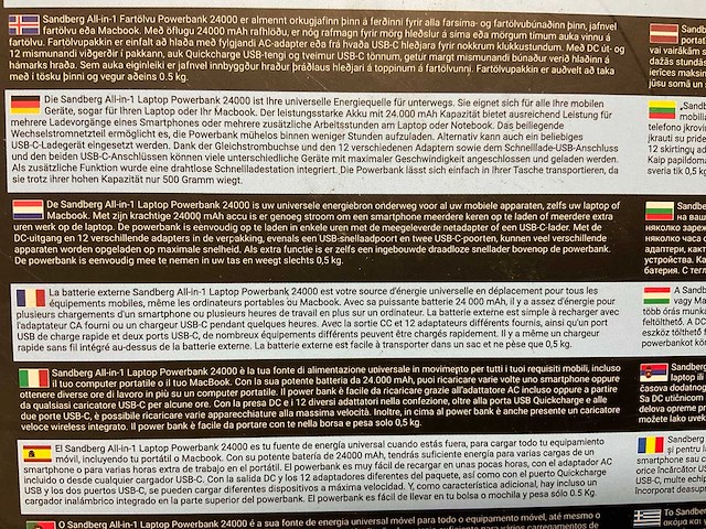 Sandberg laptop powerbank 24000 - afbeelding 3 van  3