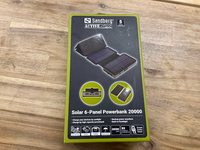 Sandberg solar-6 powerbank 20000 - afbeelding 1 van  2
