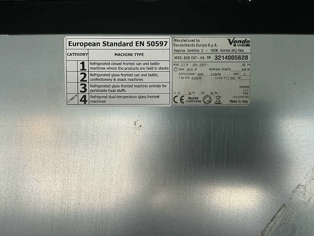 Sanden vendo - sve c47-h2 - verkoopautomaat - afbeelding 8 van  23