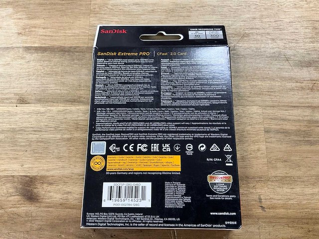 Sandisk extreme pro cfast 2.0 card 128gb - afbeelding 2 van  2