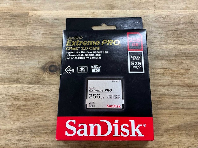 Sandisk extreme pro cfast 2.0 card 256gb - afbeelding 1 van  2