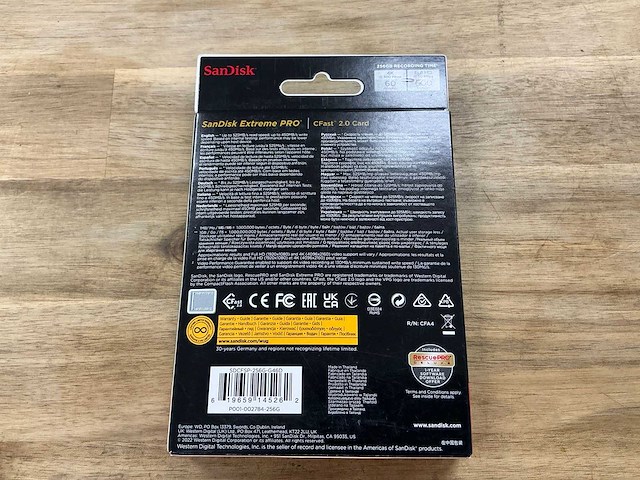 Sandisk extreme pro cfast 2.0 card 256gb - afbeelding 2 van  2