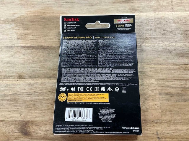 Sandisk extreme pro sdxc uhs-ii card 64gb - afbeelding 2 van  2