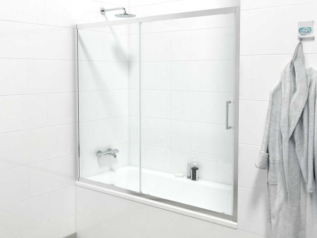 Saniclass id06 quickfit badwand 2-delige schuifdeur 170x150 cm antikalk - afbeelding 1 van  4