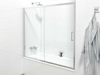 Saniclass id06 quickfit badwand 2-delige schuifdeur 170x150 cm antikalk - afbeelding 1 van  4