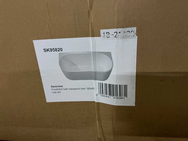 Saniclear freshline half vrijstaand bad (180x80 cm) - afbeelding 2 van  3