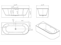 Saniclear lilla hoekbad (180x80cm) links glans wit - afbeelding 2 van  4