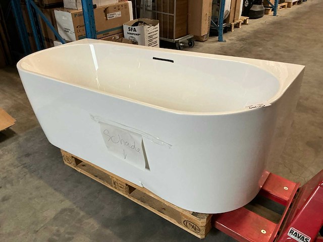 Saniclear lilla ligbad (180x80cm) links glans wit - afbeelding 1 van  4