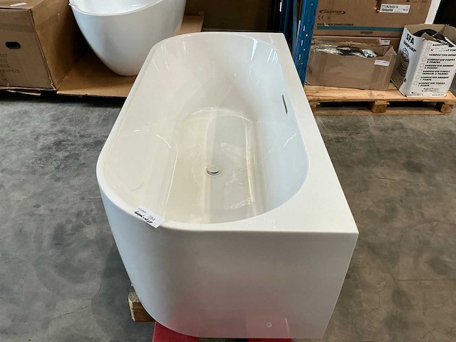 Saniclear lilla ligbad (180x80cm) links glans wit - afbeelding 3 van  4