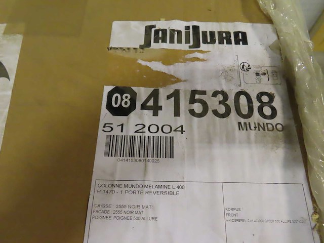 Sanijura - mundo mat zwart - kolomkast - afbeelding 3 van  3