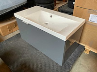 Sanijura design badmeubel 90x46cm met spiegelkast en verlichting - afbeelding 1 van  9