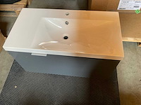 Sanijura design badmeubel 90x46cm met spiegelkast en verlichting - afbeelding 3 van  9