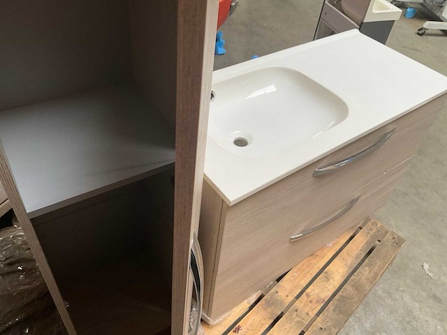 Sanijura design badmeubel met kolomkast spiegelkast en verlichting - afbeelding 8 van  8