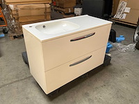 Sanijura design badmeubel met spiegelkast met verlichting hoogglans wit - afbeelding 2 van  9