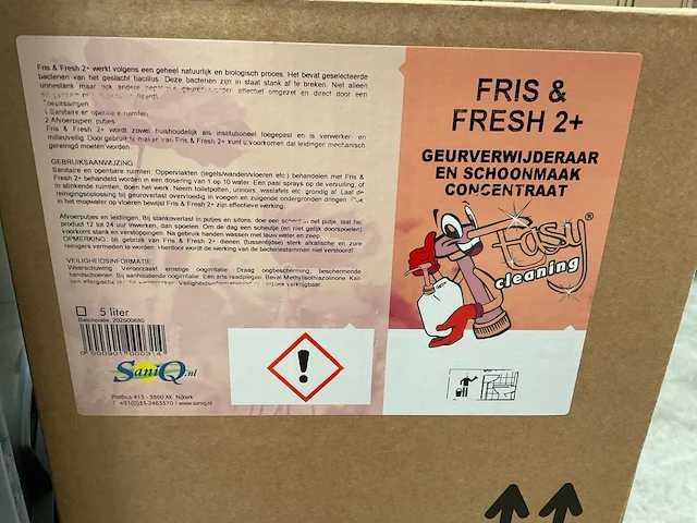 Saniq fris & fresh 2+ jerrycan á 5l geurverwijderaar en schoonmaak concentraat (88x) - afbeelding 2 van  3