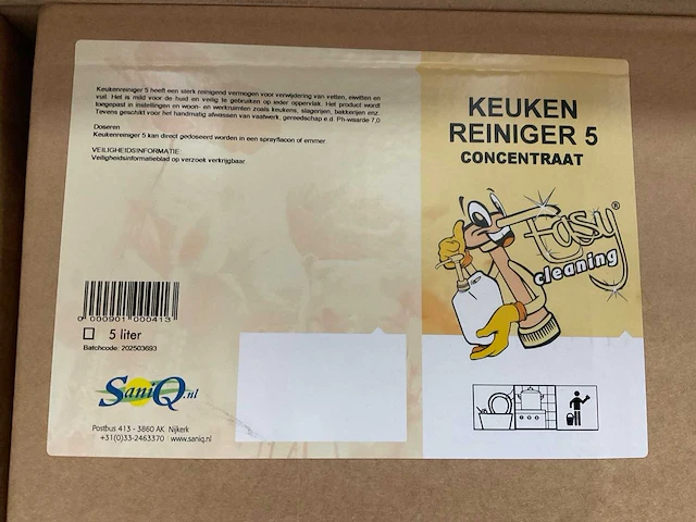Saniq keuken reiniger 5 jerrycan á 5l concentraat (88x) - afbeelding 2 van  3