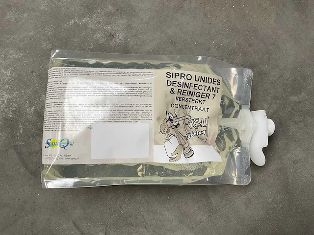 Saniq sipro unides desinfectant & reiniger 7 navulzak á 1800ml versterkt concentraat (6x) - afbeelding 1 van  2