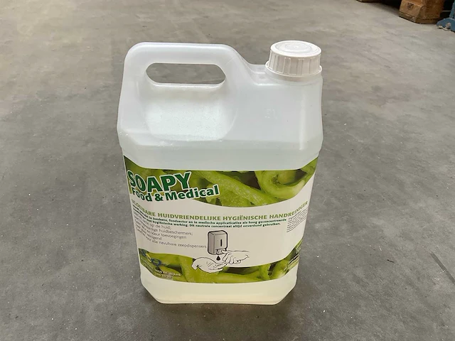 Saniq soapy food & medical jerrycan á 5l vloeibare handreiniger (57x) - afbeelding 1 van  3