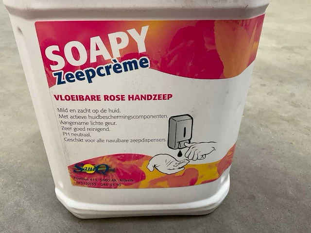 Saniq soapy zeepcrème jerrycan á 5l vloeibare rose handzeep (92x) - afbeelding 2 van  3