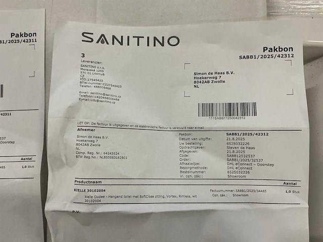 Sanitino kielle oudee randloos wandcloset (2x) - afbeelding 4 van  4