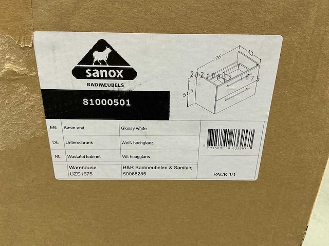 Sanox - onderkast 76 x 51,5 cm - afbeelding 1 van  3