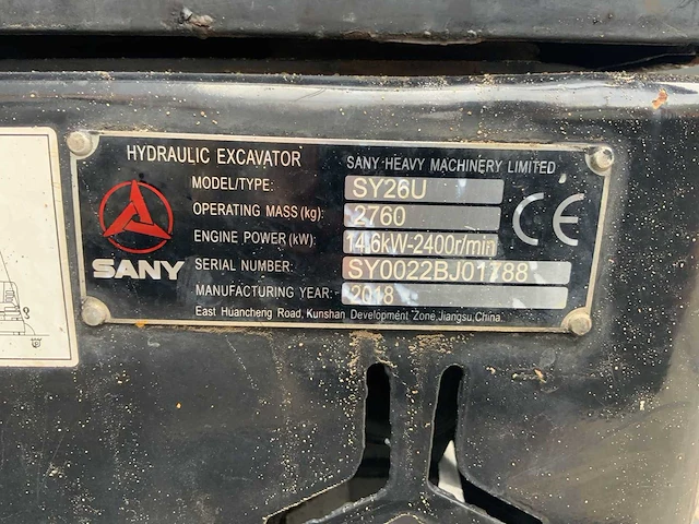 Sany - 2018 - st 26 u - minigraafmachine - afbeelding 15 van  15
