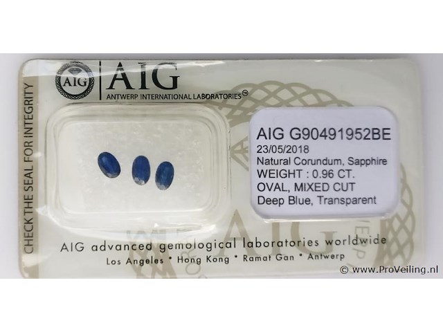 Sapphire 0.96ct aig certified - afbeelding 2 van  4