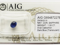 Sapphire 1.55ct aig certified - afbeelding 1 van  3