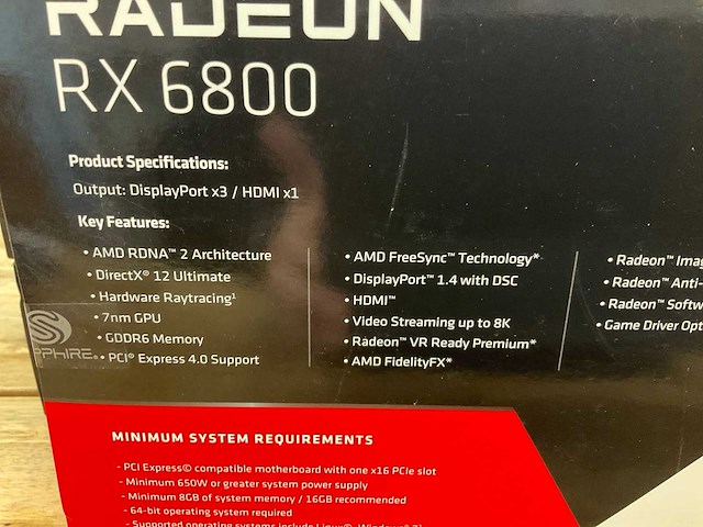 Sapphire amd radeon rx 6800 videokaart - afbeelding 3 van  5