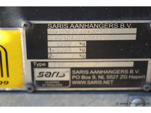 Saris open bakwagen b1350: kenteken 07-wj-ds - afbeelding 2 van  16