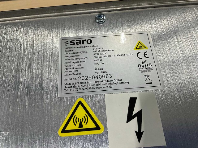Saro akim inductie kookplaat - afbeelding 8 van  8