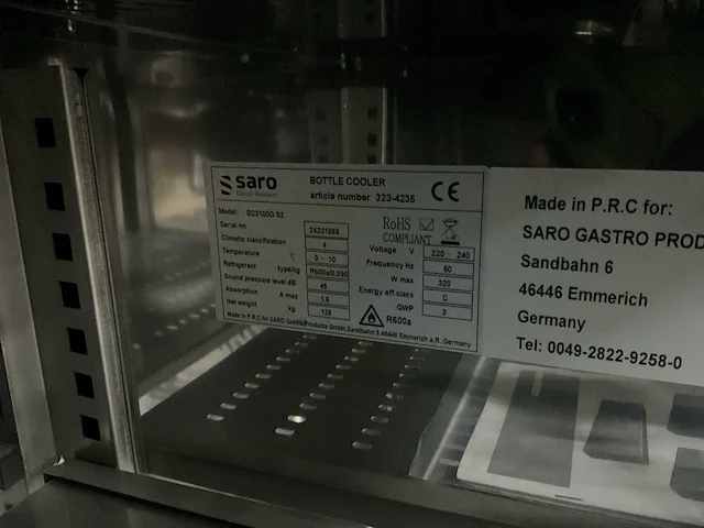 Saro bc 3100 g s2 barkoeling met glasdeuren - afbeelding 13 van  13