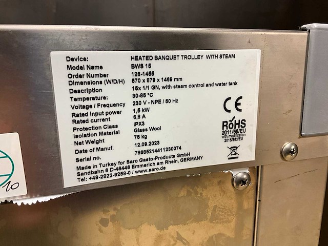 Saro bws 15 verwarmde banquetwagen met stoom - afbeelding 2 van  10