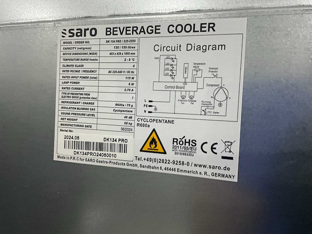 Saro dk 134 pro smalle glasdeur koelkast - afbeelding 7 van  7