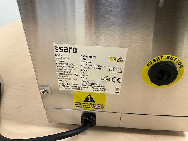 Saro eco koffiemachine - afbeelding 8 van  8