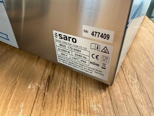 Saro fe 102 dubbele friteuse - afbeelding 1 van  1