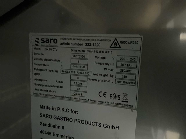 Saro gn 60dtv koel/vrieskast - afbeelding 6 van  8