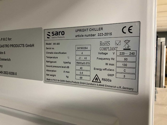 Saro hk 400 koelkast - afbeelding 9 van  10