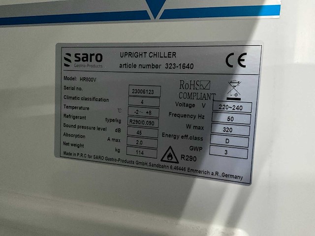 Saro hr 800 v dubbeldeurs koelkast - afbeelding 10 van  10