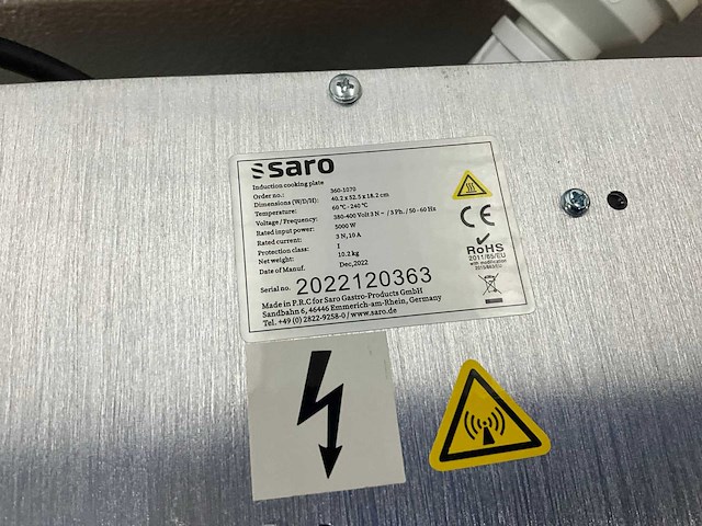 Saro inductie kookplaat - afbeelding 8 van  8