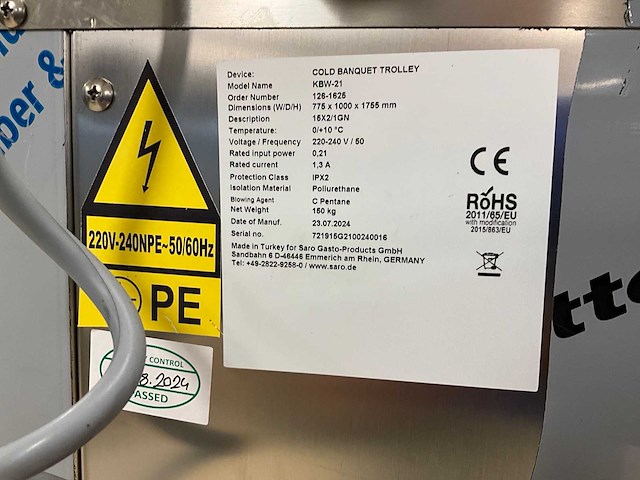 Saro kbw-21 gekoelde banquetwagen - afbeelding 2 van  13