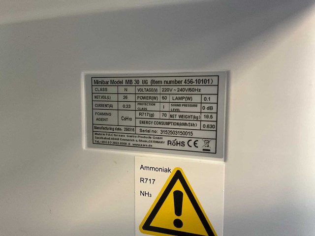 Saro mb 30 ug glasdeur minibar - afbeelding 7 van  7