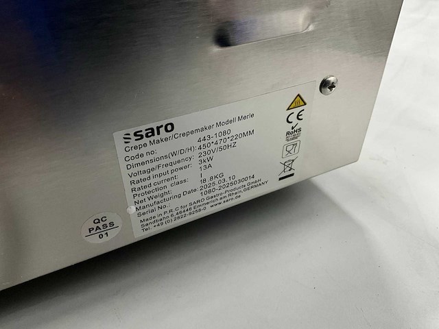 Saro merle crêpe maker - afbeelding 7 van  8