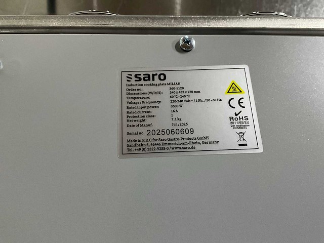 Saro milian inductie kookplaat - afbeelding 6 van  6