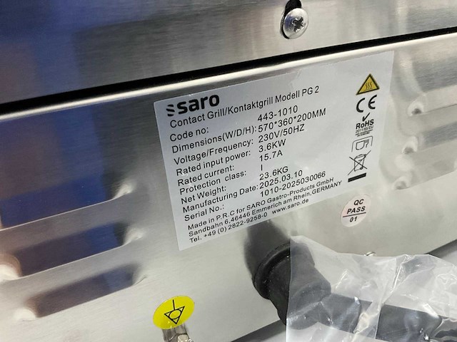 Saro pg2 dubbele contactgrill - afbeelding 6 van  6