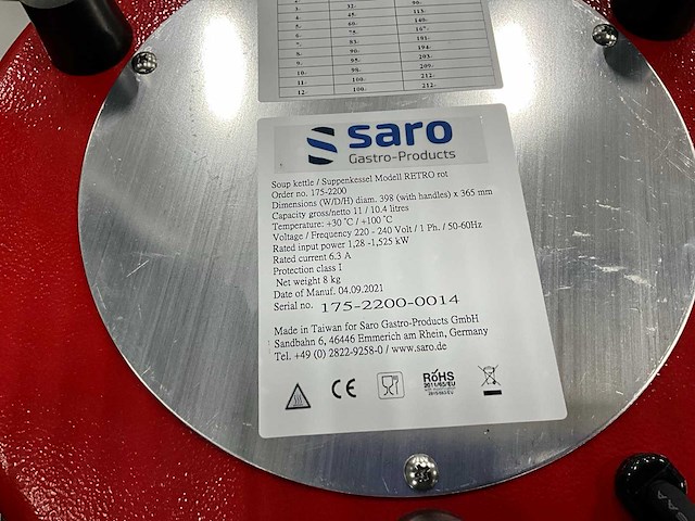 Saro retro rot hot pot - afbeelding 6 van  6
